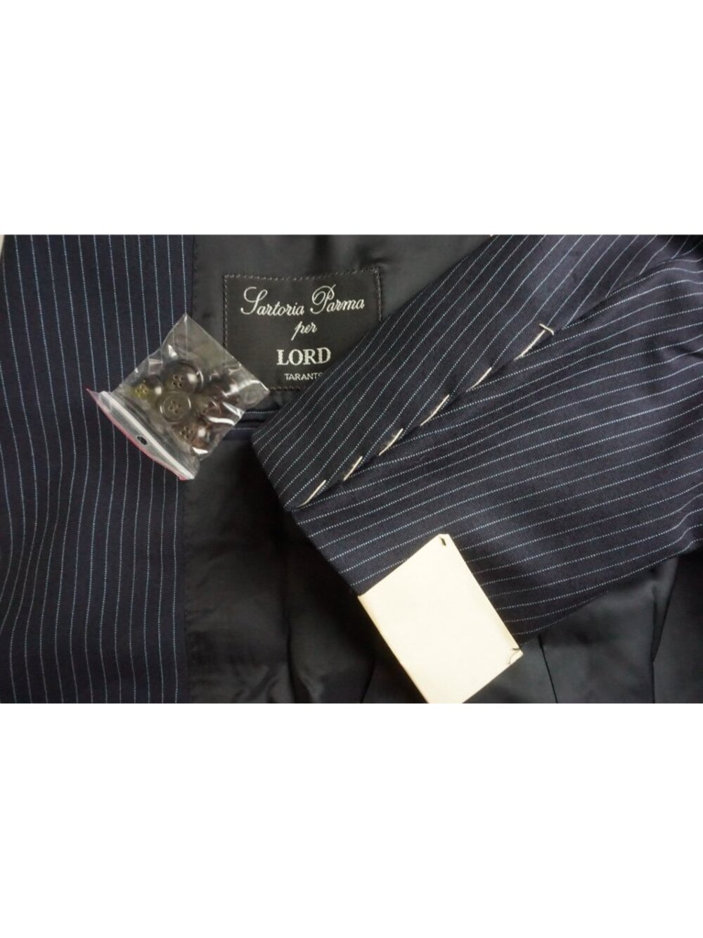 Sartoria Parma Caruso Blue Striped 100% Wool 2 Pc Suit Jacket Pants 52 EU NEW